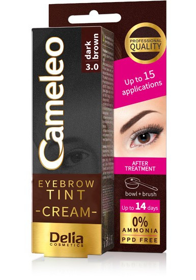 Delia Cosmetic Cameleo Barva na obočí Tmavě hnědá 15ml