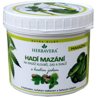 HERBAVERA Hadí mazání s konopím a kaštanem 500ml
