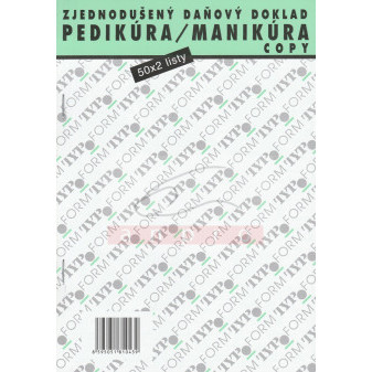 Pedikúra/Manikúra Zjednodušený daňový doklad -propisovací blok 50 x 2listy