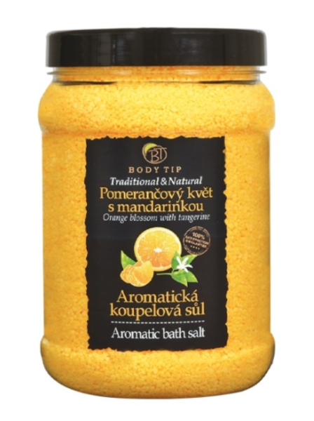 Body Tip Sůl koupelová aromatická Pomerančový květ s mandarinkou 1500g