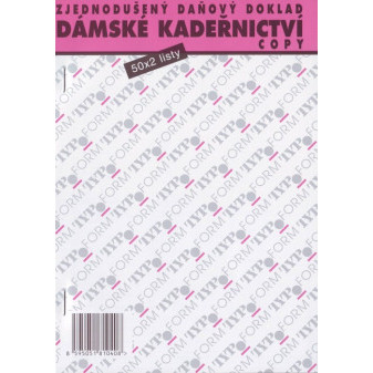 Dámské kadeřnictví zjednodušený daňový doklad - popisovací blok 50x2listy