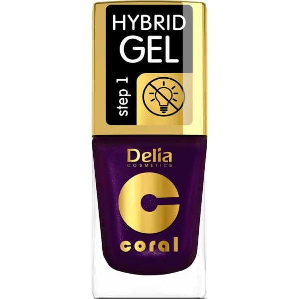 Delia Cosmetic Lak Hybrid gel 11ml 62 perleť baklažán