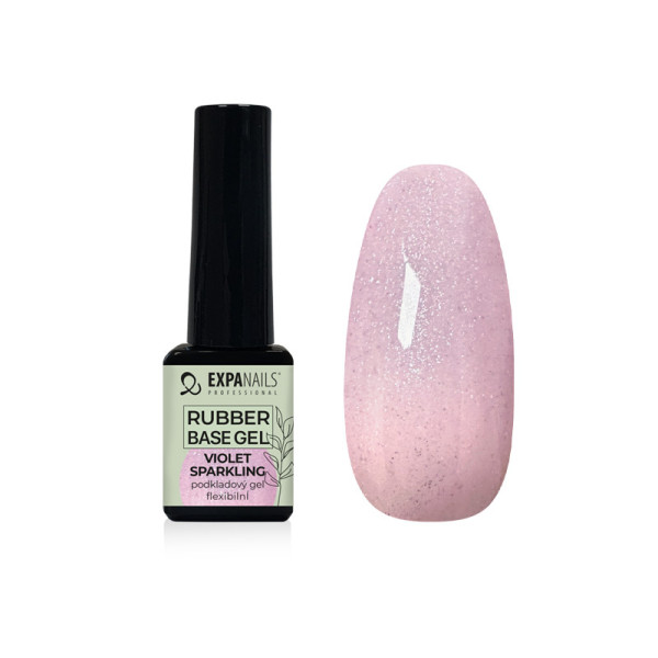 Expa Nails Rubber base gel Violet Sparkling 5ml