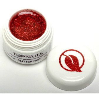 Topnails UV Gel barevný Glitter 5g Red