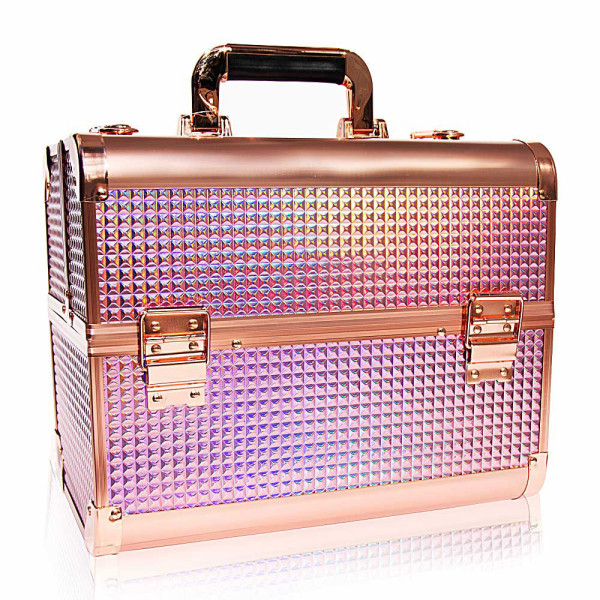 Kufr kosmetický L K105-9H Rose gold