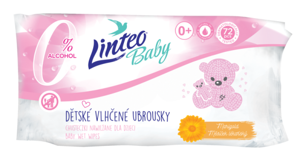 Linteo Ubrousky Baby Vlhčené 72 ks