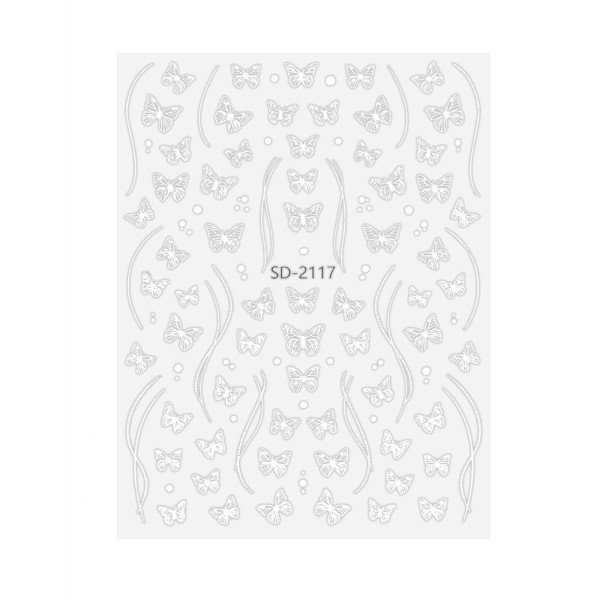 Obtisky samolepící Motýl bílý SD-2117