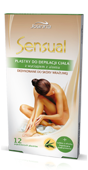 Joanna Sensual náplasti depilační na tělo Aloe vera  12ks