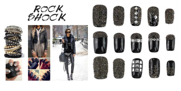 Sada Swarovski Crystals Rock Shock černá