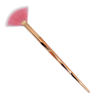 Štětec kosmetický vějíř Rose gold