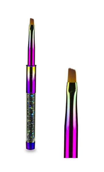 Štětec na gel Rainbow s kamínky velikost 4 zkosený