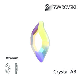 Kamínky Swarowski Leaf AB 6x4,5mm 8ks