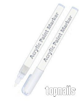 Topnails Zdobící akrylové pero 3ml Bílé