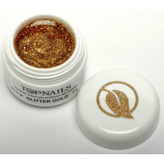 Topnails UV Gel barevný Glitter 5g Gold
